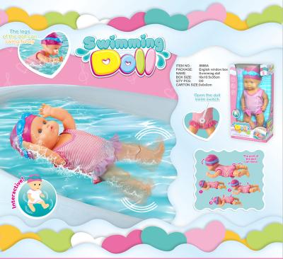 China Battery Operated Swimming Dolls For Baby Swim Cognitive Floating Toy Educational Toys 8866A for sale