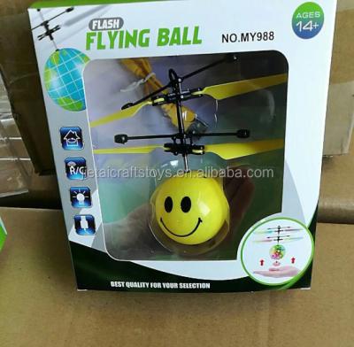 China Hot Sale Plastic Induction Flying Ball Expression Face Design Sensor Theft Smile Toys for sale