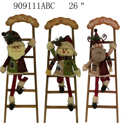 China New Fabric+cotton+wool Christmas Decoration Ladder Christmas House Crawling Decoration 3/S for sale