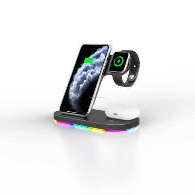 China 15W Tablet Fast Wireless Charger 3 in 1 Wireless Charging Stand with Desk Lamp for sale