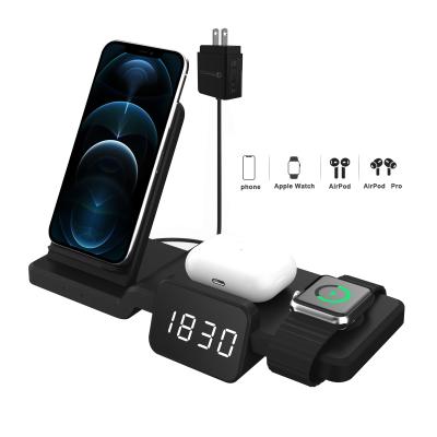 China Tablet Fast Wireless Charging Station for Multiple Device, 3 in 1 Wireless Charger Compatible with Phone Watch &Headphones for sale