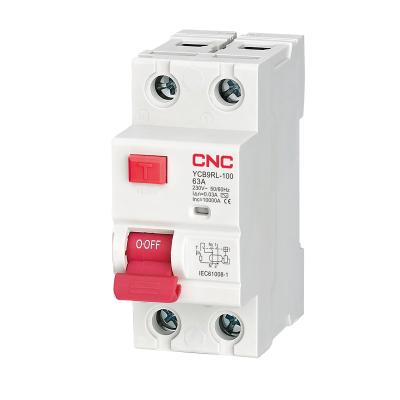 China YCB9RL-100 RCCB 4 series pole 30a 32a-rccb 2p circuit breaker 6000 for sale