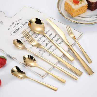 China Sustainable Bulk Gold Plated Stainless Steel Cutlery Set, Kitchen Fork Spoon Knife Cutlery for sale