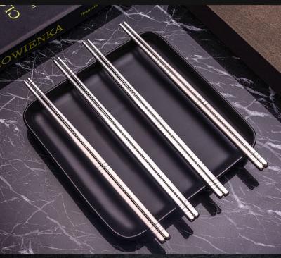 China Good Quality Viable Colorful Gift Set 18/10 Stainless Steel Silver Sushi Japanese Chinese Chopsticks for sale