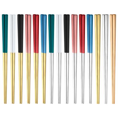 China Viable Factory Price 18/10 Stainless Steel Gold Chopsticks Colorful Silver Korean High Quality Metal for sale