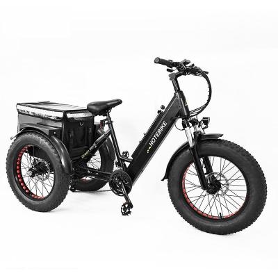 China Aluminum Alloy Cargo Tricycle 20-Inch Fat Tire 3-Wheel Electric Bike For Adults for sale