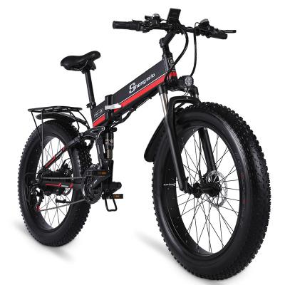 China Aluminum alloy SHENGMILO MX01 1000 26 inch electric ebike 48V 12.8Ah fat tire electric bike W USA foldable electric bike EU warehouse for sale