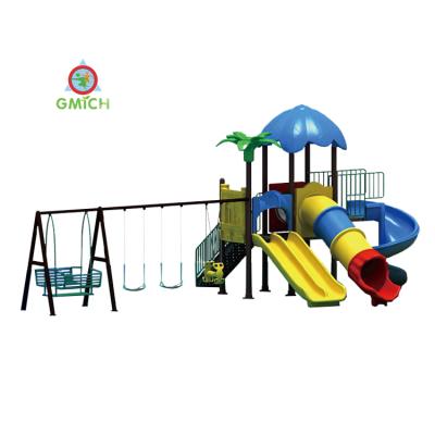 China Outdoor Plastic Playground Sets Plastic Playground Patio Swing Slide Swing Garden Playground Set For Kids JMQ-181589E for sale