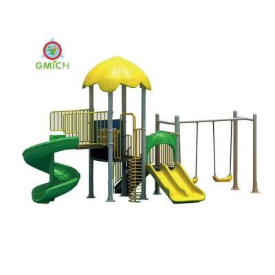 China Plastic Outdoor Playground Plastic Outdoor Kindergarten Swingset Patio Playground Slide JMQ-18158D for sale