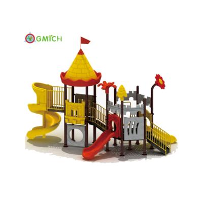 China Giant Commercial Outdoor Playground Equipment Children Slide Castle 3-15years Plastic Games JMQ-18151B for sale