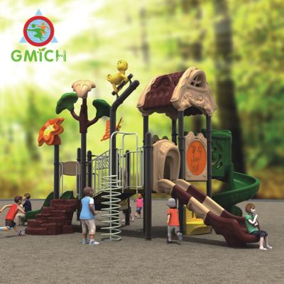 China Galvanized Pipe Slide Plastic Playground And Plastic Outdoor Forest Playground Equipment for sale