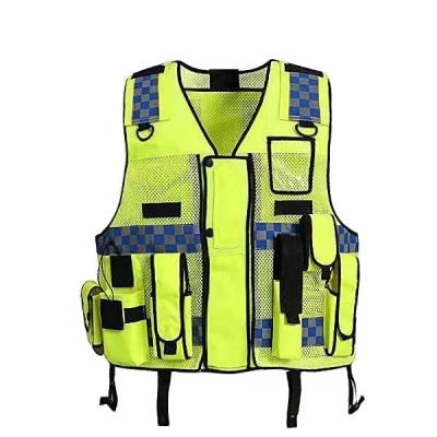 China Breathable Multi-pockets Traffic Vest Mesh Safety Zipper Customized Logo Te koop