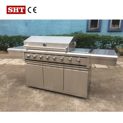 China Manufacturer 4+2 Burner Professional Type Barbecue Adjustable Height Natural Gas Grill for sale