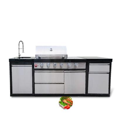 China Factory Direct Easily Assembled Kitchen Set Outdoor Cabinet Gas BBQ Grills Built In BBQ for sale