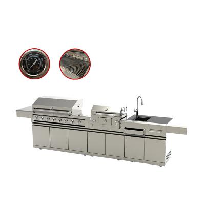 China Modern Commercial Kitchen Gas Grill Barbecue Outdoor Waterproof 304 Stainless Steel Sideboard for sale