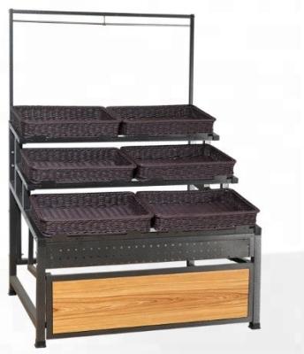 China Double Sided China Customized Supermarket Vegetable Display Rack for sale