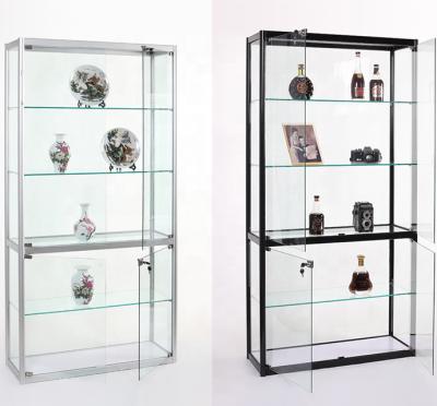 China Classic showcase for beauty salon with lock product with glass door for sale