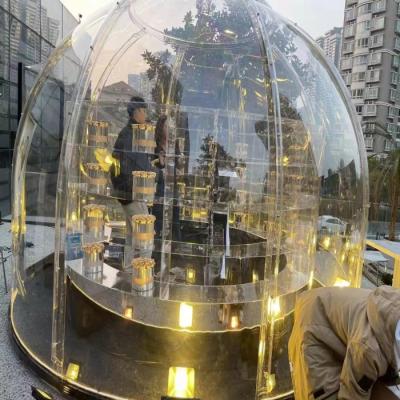 China 2m Diameter-8m Diameter Polycarbonate Clear Dome House Igloo Dome Tent Outdoor Transparent Solarium For Restaurant And Hotel for sale