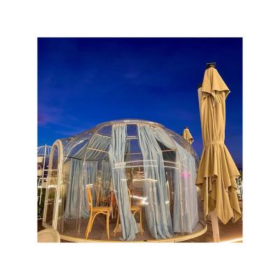 China 2m Diameter-8m diameter camping dome transparent commercial advertising display inflatable bubble tent with single tunnel for sale