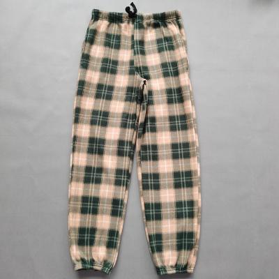 China Hot sale man thermal plaid printed pajamas fleece pajamas pants for men for sale