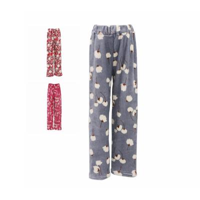 China Hot Selling Floral Printed Coral Pajamas Thermal Pajamas Pajamas Shear Lounge Panties for sale