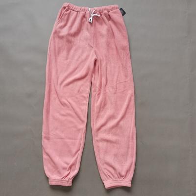 China Fashion Breathable Warm Winter Solid Color Fleece Pajama Pants Women Long for sale