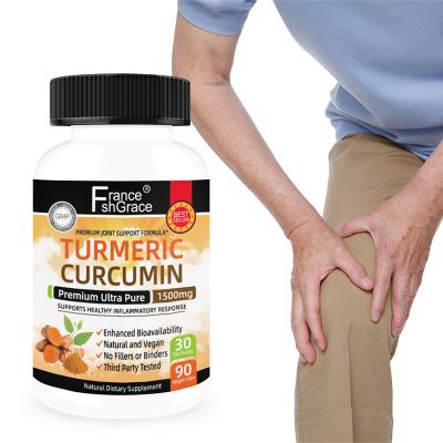 China Immune & Anti-Fatigue OEM Premium 90 Count Natural Joint And Healthy Inflammation Support Pure Turmeric Curcumin Powder Capsules for sale