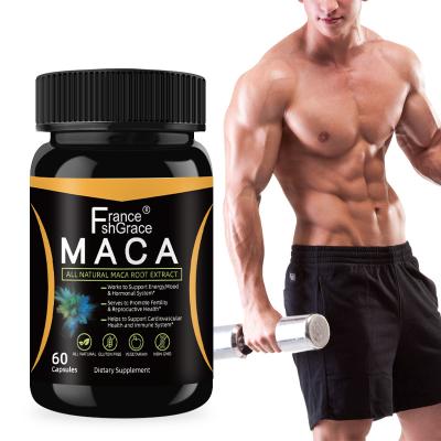 China Providing Energy 100% Natural Maca Extract 750mg 60 Capsules Peruvian Maca Root Powder Supplement Immune Health for sale