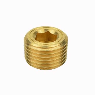 China Internal Brass Cooling Line Hex Socket Brass Pipe Hex Wire Socket Male Plug Fittings for sale