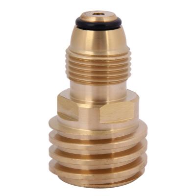 China Wrought Brass Inflatable Gas Tank Connector Propane Grill Adapter Converts POL LP Tank Service Valve To Type QCC1 for sale