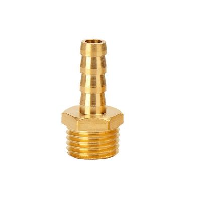 China Brass Thread 1/8 BPST BSPP NPT 1/4 3/8 Male Thread Push In 1/2 Barb Brass Pipe Fitting Hose Pipe Adapter for sale