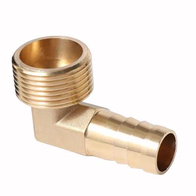 China Brass Fittings SAE Right Angle Straight Thread Brass Pipe Burr 90 Elbow In Male Pipe for sale