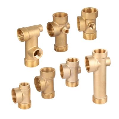 China Brass Customized Service Reducing Connector Water Pump Pressure Tank Switch Four Way Fitting for sale