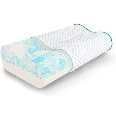 China NEW Cool Anti-Static Gel Infused Memory Foam Contour Soft Firm Airy Cervical Orthopedic Contour Bed Wave Pillow for sale