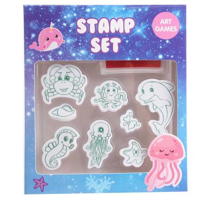 China Animal-figure stamp set BETWEEN THE PITS DIY Art Game hot stamp 2021 creative set for kids or children for sale