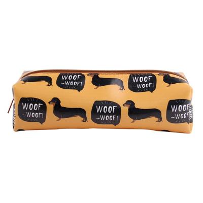 China Schools & Custom Stationery BETWEEN THE WELLS Pu Dachshund Dog Leather Pencil Case BETWEEN THE DESKS for Kids for sale