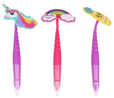 China Pen Gift BP3613 BETWEEN THE PITS Pen Gift Novelty Flexible Decorated Unicorn Soft Rubber Pen for school for sale