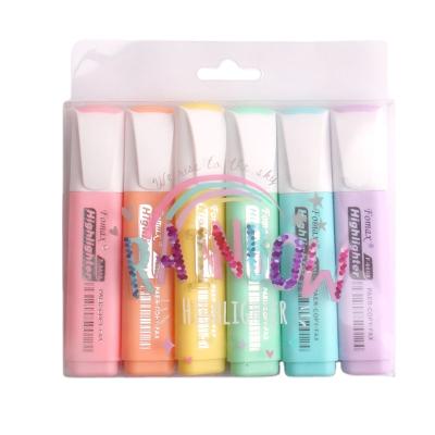 China Painting.Drawing.Writing. Advertising.Promotion 2021 Fancy New Arrival Rainbow HM631 6PK Custom Highlighter Bar BETWEEN THE PITS Pen Set for sale