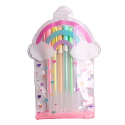 China Normal 2021 BETWEEN THE PITS popular rainbow gel custom pens set for kids stationery wholesale for sale