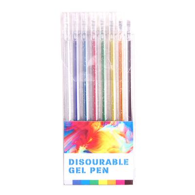 China 2021 Natural Hot Sale BETWEEN THE PITS Gel Pens Custom Kids 8 Colored Disourable Gel Pen Set for sale