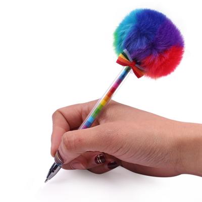 China SLW09 Pen Premium Scented Rainbow Color Pom Pom Pen Promotional BETWEEN THE PITS Pom Pom Pen gift for kids for sale