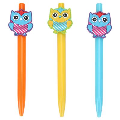 China BETWEEN THE PITS Design Plastic Fun Pen Fun BP5071 Click Pen Cheap Custom Promotional Owl for sale