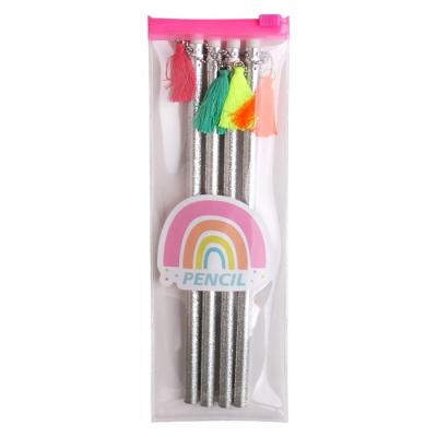 China office & Wholesale Glitter BETWEEN PITS Sparkle Pencil School Pencil China Metallic Pencil With Tassel for sale