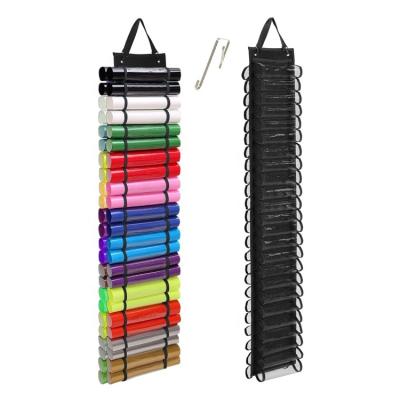 China Craft Vinyl Roll Maker Storage Organizer Holder Vinyl Roll Storage Rack Stocked Hanging Rack with 48 Foldable Holes for sale