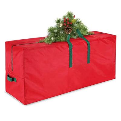 China Amazon Large Capacity 600D Xmas Tree Zipper Storage Organizer Gift Bag Viable Red Heavy Duty Cloth Viable Red Bag for sale