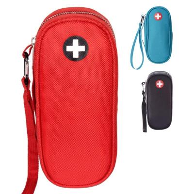 China Waterproof Premium Portable Polyester And YKK Zipper Insulated Medical Organizer Case Diabetic Supplies Red Travel Pouch Cooler for sale