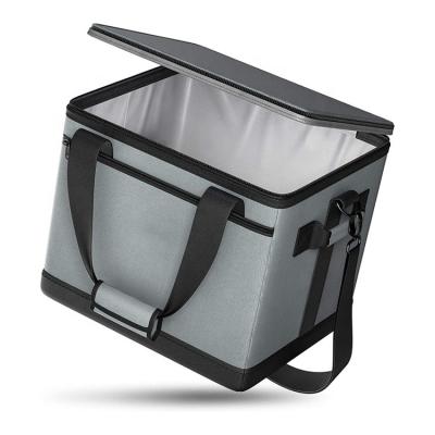 China Double Compartment PEVA Waterproof Reusable Lunch Bag Insulated Cheap Heavy Duty Cooler Bag With Soft Leakproof Liner And Shoulder Strap for sale