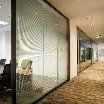 China Easy Installation Customized Double Laminated Glass Wall Aluminum Office Partitions for sale