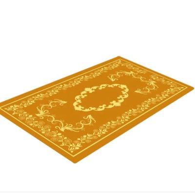 China Washable Muslim Prayermat With Customized Color Modern Machine Made Embossed Felt Flannel Mat Super Soft Player Rug Non-silp Player Rug for sale