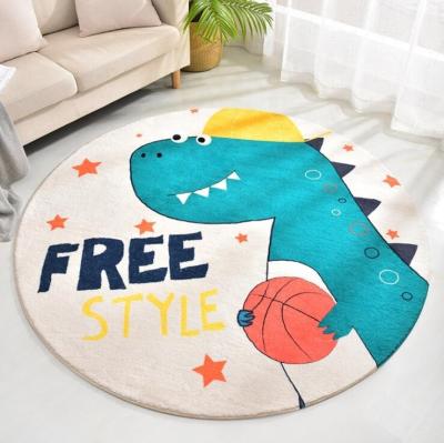 China Faxu Modern Cashmere Comfortable Super Soft Animal Round Blanket For Kids Room Bedroom Living Room Rug for sale